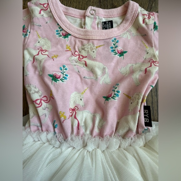 Rock Your Baby Pink Floral Dress with Cream Tulle Skirt 6-9 months EUC - Picture 3 of 9